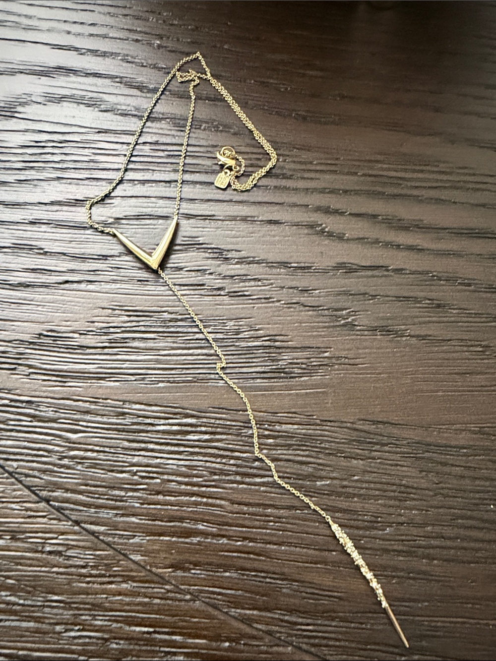 Alexis Bittar Gold V-Point Lariat Necklace